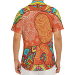 Indian Boho Hippie Elephant Print Men's Deep V-Neck Shirt