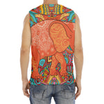 Indian Boho Hippie Elephant Print Men's Fitness Tank Top