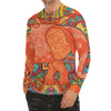 Indian Boho Hippie Elephant Print Men's Long Sleeve Rash Guard