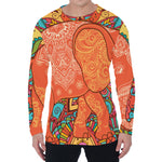 Indian Boho Hippie Elephant Print Men's Long Sleeve T-Shirt