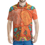 Indian Boho Hippie Elephant Print Men's Polo Shirt