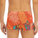 Indian Boho Hippie Elephant Print Men's Short Boxer Briefs