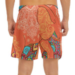 Indian Boho Hippie Elephant Print Men's Split Running Shorts