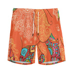 Indian Boho Hippie Elephant Print Men's Sports Shorts