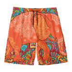 Indian Boho Hippie Elephant Print Men's Swim Trunks