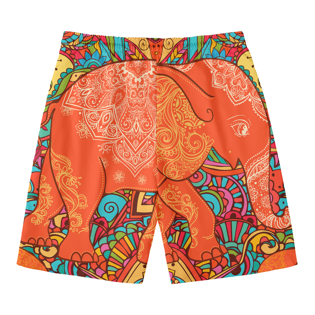 Indian Boho Hippie Elephant Print Men's Swim Trunks
