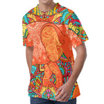 Indian Boho Hippie Elephant Print Men's Velvet T-Shirt