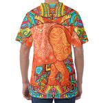 Indian Boho Hippie Elephant Print Men's Velvet T-Shirt