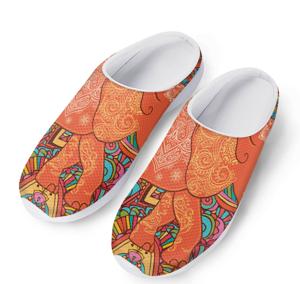 Indian Boho Hippie Elephant Print Mesh Casual Shoes