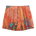 Indian Boho Hippie Elephant Print Mesh Shorts