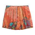 Indian Boho Hippie Elephant Print Mesh Shorts