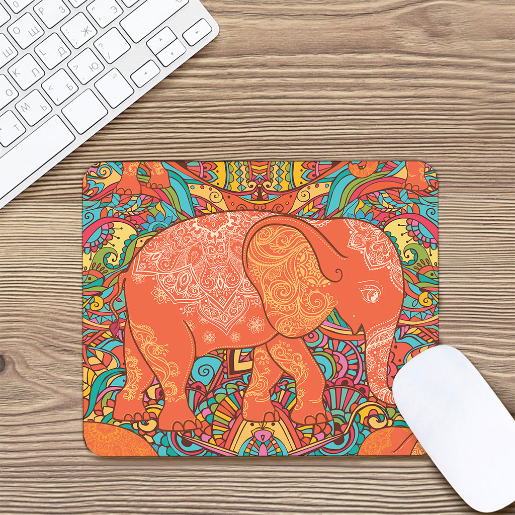 Indian Boho Hippie Elephant Print Mouse Pad