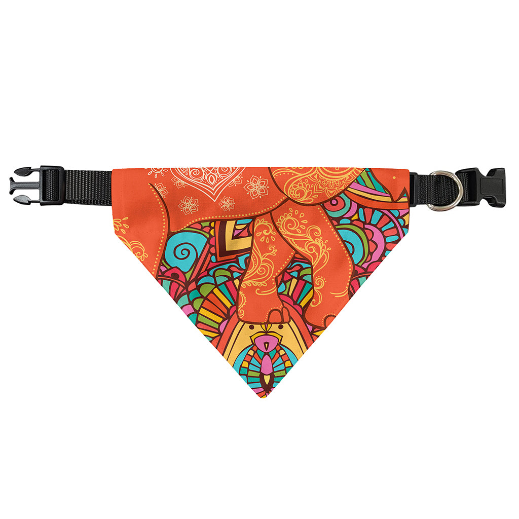 Indian Boho Hippie Elephant Print Over The Collar Dog Bandana