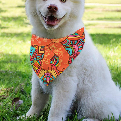 Indian Boho Hippie Elephant Print Over The Collar Dog Bandana