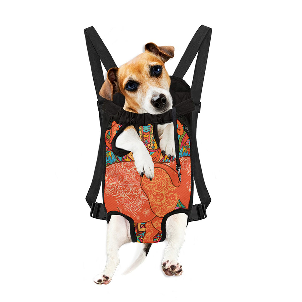 Indian Boho Hippie Elephant Print Pet Carrier Backpack