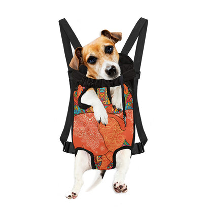 Indian Boho Hippie Elephant Print Pet Carrier Backpack
