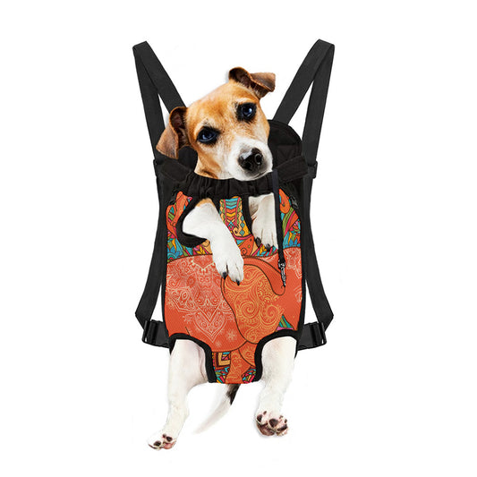 Indian Boho Hippie Elephant Print Pet Carrier Backpack