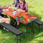 Indian Boho Hippie Elephant Print Picnic Table Cover