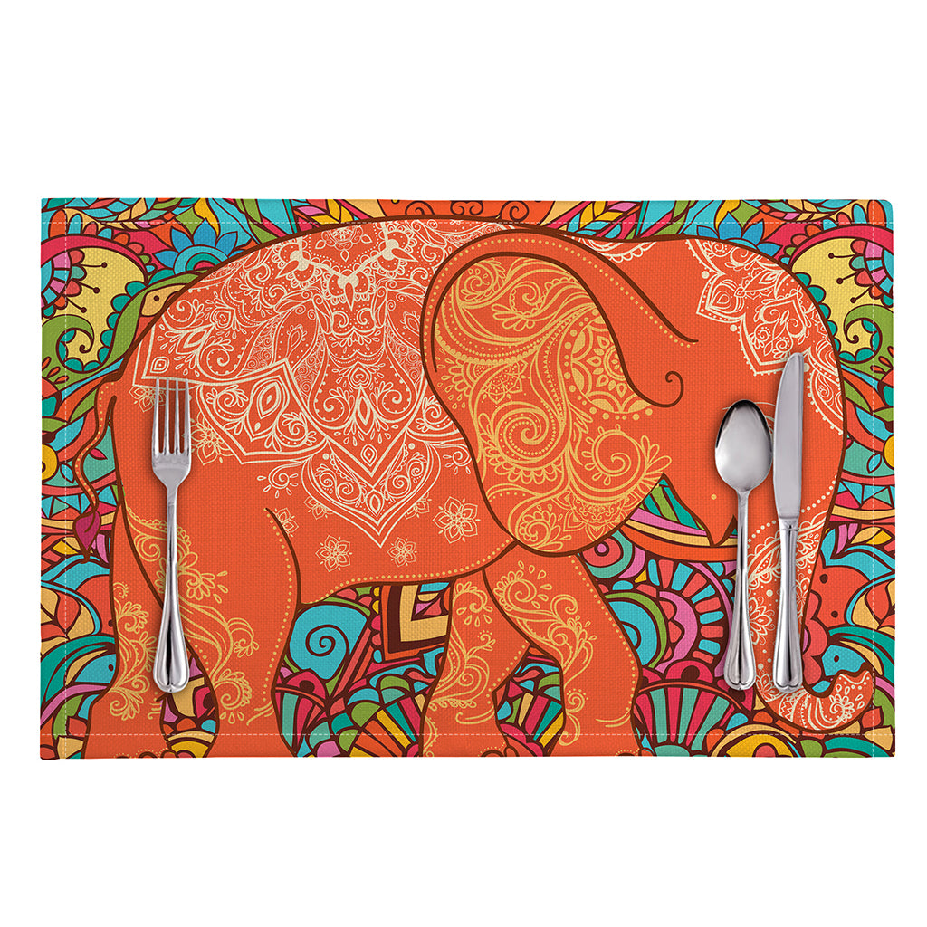 Indian Boho Hippie Elephant Print Placemat