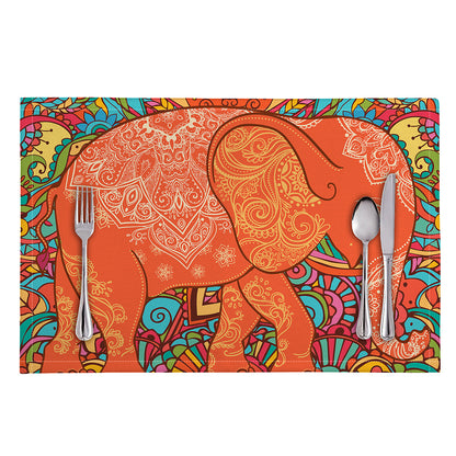 Indian Boho Hippie Elephant Print Placemat