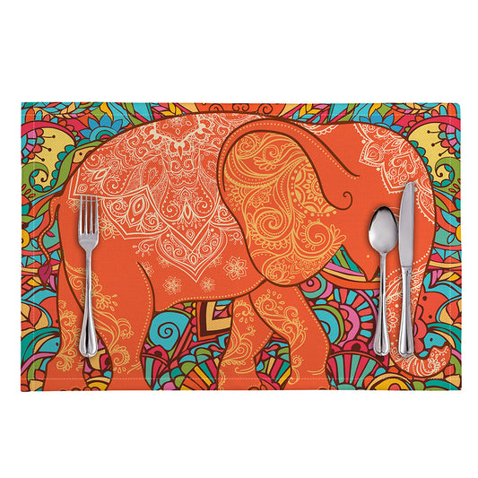 Indian Boho Hippie Elephant Print Placemat