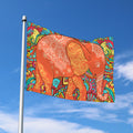 Indian Boho Hippie Elephant Print Polyester Flag
