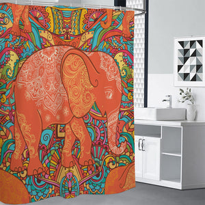 Indian Boho Hippie Elephant Print Premium Shower Curtain