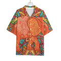Indian Boho Hippie Elephant Print Rayon Hawaiian Shirt