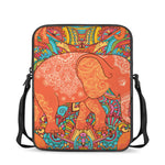 Indian Boho Hippie Elephant Print Rectangular Crossbody Bag