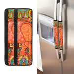 Indian Boho Hippie Elephant Print Refrigerator Handle Covers