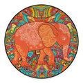 Indian Boho Hippie Elephant Print Round Floor Mat