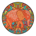 Indian Boho Hippie Elephant Print Round Floor Mat
