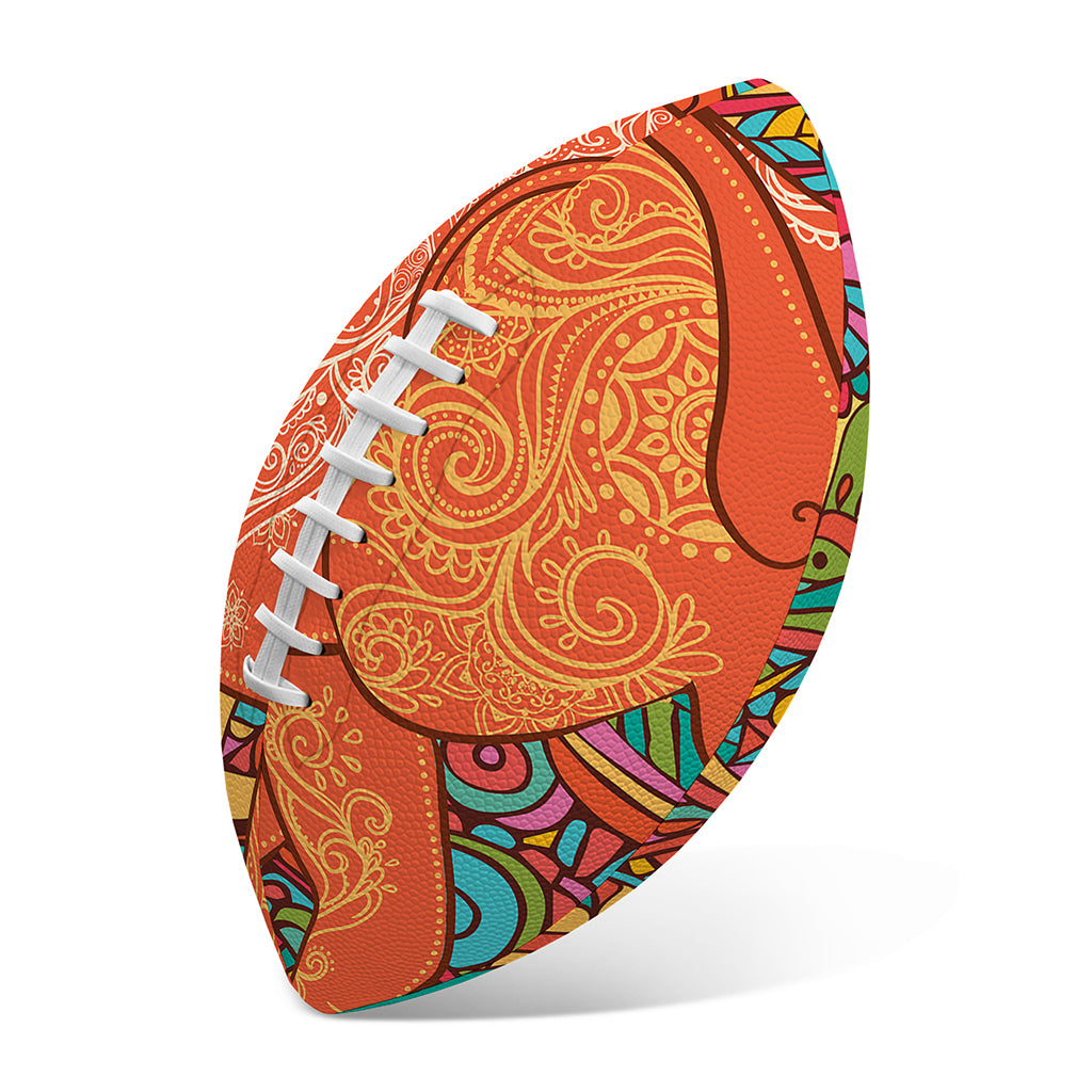 Indian Boho Hippie Elephant Print Rugby Ball