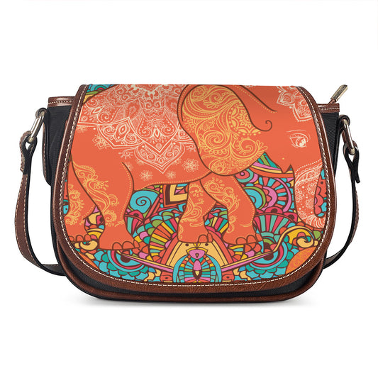 Indian Boho Hippie Elephant Print Saddle Bag