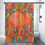 Indian Boho Hippie Elephant Print Shower Curtain