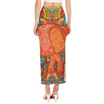Indian Boho Hippie Elephant Print Side Slit Maxi Skirt