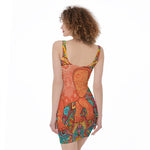Indian Boho Hippie Elephant Print Sleeveless Bodycon Dress