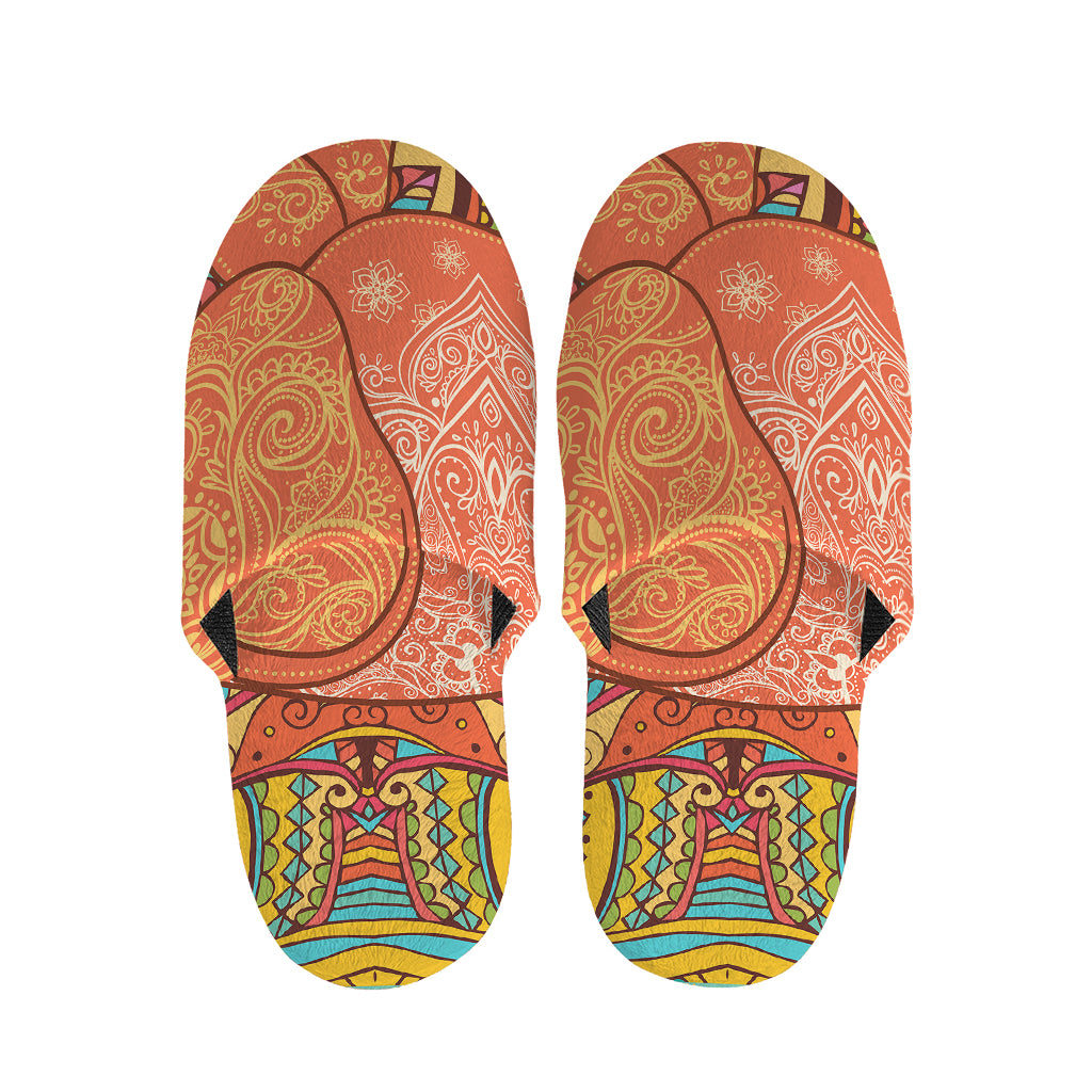 Indian Boho Hippie Elephant Print Slippers