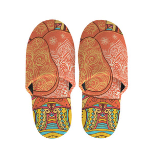 Indian Boho Hippie Elephant Print Slippers