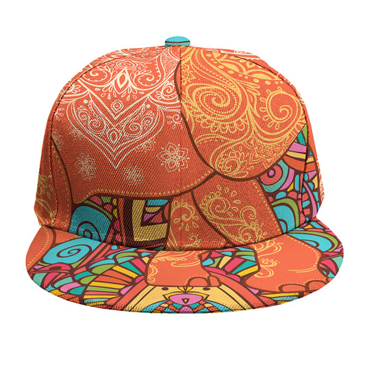 Indian Boho Hippie Elephant Print Snapback Cap