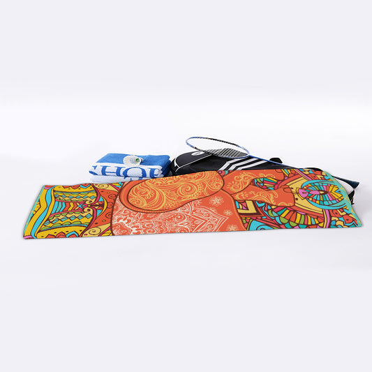 Indian Boho Hippie Elephant Print Sports Towel