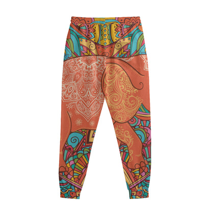 Indian Boho Hippie Elephant Print Sweatpants