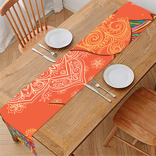 Indian Boho Hippie Elephant Print Table Runner