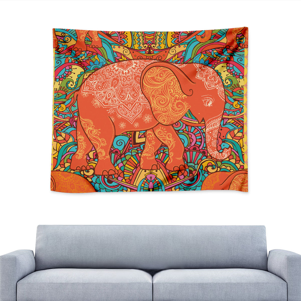 Indian Boho Hippie Elephant Print Tapestry