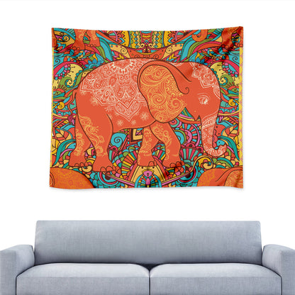 Indian Boho Hippie Elephant Print Tapestry