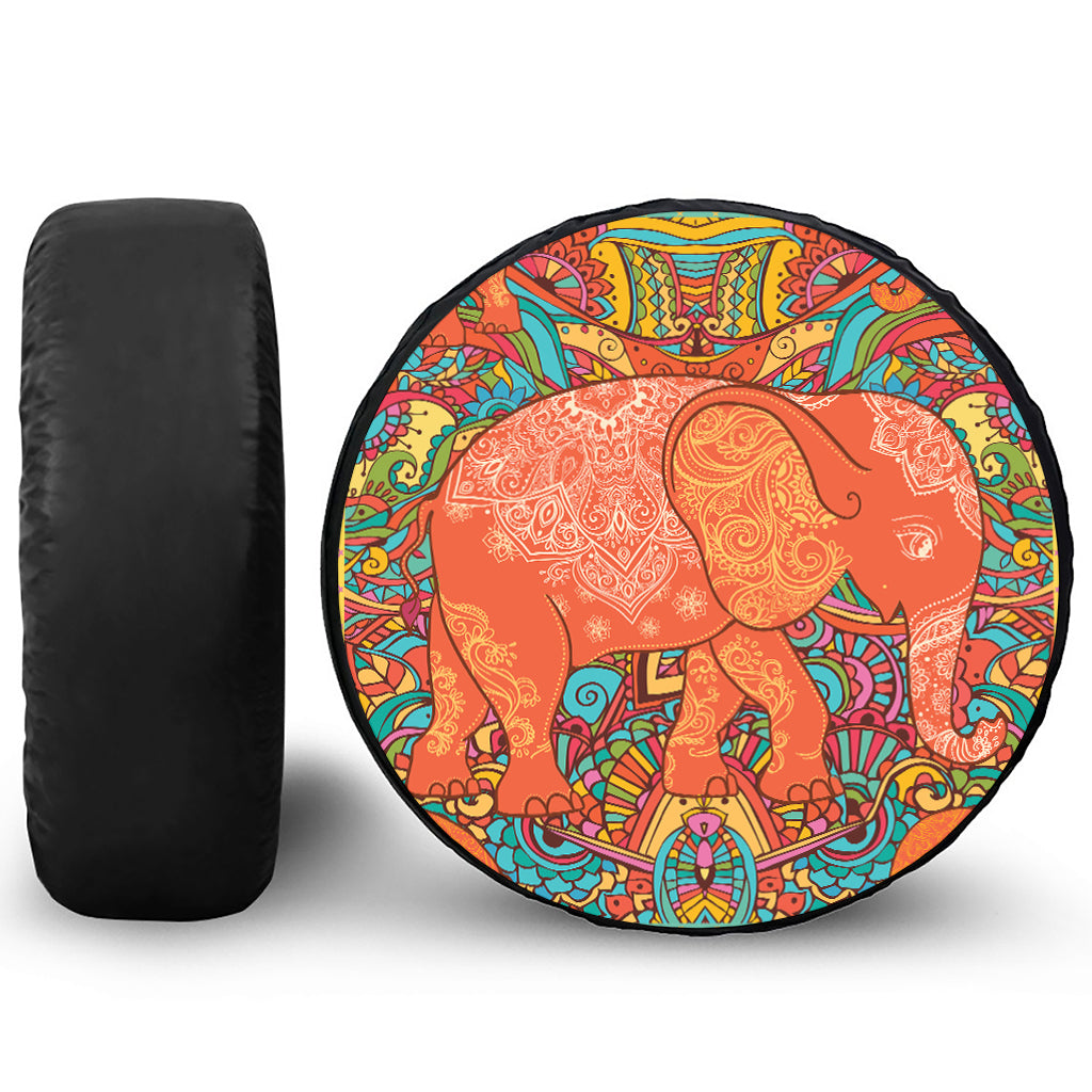 Indian Boho Hippie Elephant Print Tire Cover