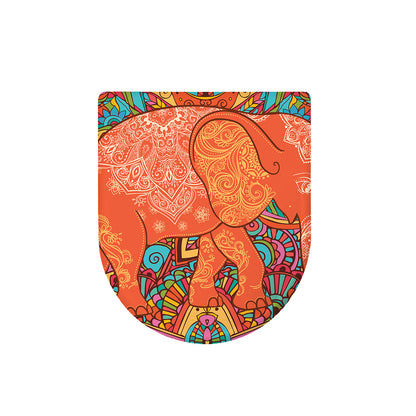 Indian Boho Hippie Elephant Print Toilet Lid Cover