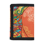 Indian Boho Hippie Elephant Print Trifold Wallet