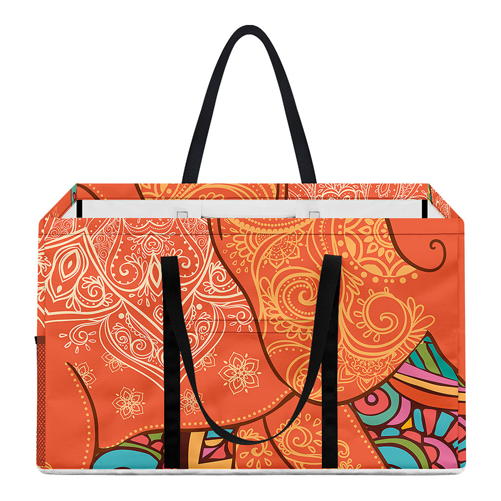Indian Boho Hippie Elephant Print Utility Tote Bag