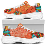 Indian Boho Hippie Elephant Print White Chunky Shoes